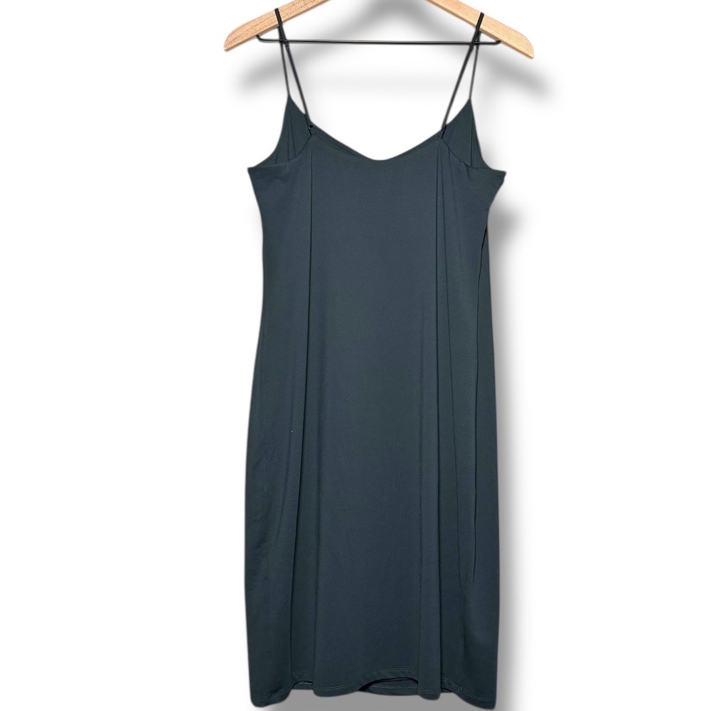 Babaton Aritzia Contour Cami Midi Slip Dress XL Dark Green Tight Party‎ Cocktail - Picture 2 of 7